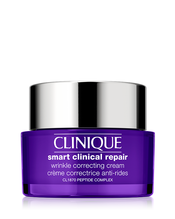 Clinique Smart Clinical Repair™ Wrinkle Correcting Cream, Moisturizer for wrinkles helps strengthen and nourish for smoother, younger-looking skin. Use twice a day, morning and at night. 85% say lines + wrinkles looked reduced.* Also available in Rich formula for dryer skin types.&lt;br&gt;&lt;br&gt;&lt;b&gt;Benefits:&lt;/b&gt; Strengthens, visibly repairs lines and wrinkles, hydrates.&lt;br&gt;&lt;br&gt;&lt;b&gt;Key Ingredients:&lt;/b&gt; CL1870 Peptide Complex™,&amp;nbsp; hyaluronic acid, soybean seed extract&lt;br&gt;&lt;br&gt;&lt;b&gt;Skin Type:&lt;/b&gt; Dry Combination, Combination Oily, Oily&lt;br&gt;&lt;br&gt;&lt;b&gt;Category:&lt;/b&gt; Skincare&lt;br&gt;&lt;br&gt;&lt;i&gt;*Consumer testing on 143 women after using the product for 4 weeks.&lt;/i&gt;